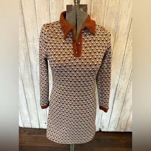 Brown and Cream Knit Dress